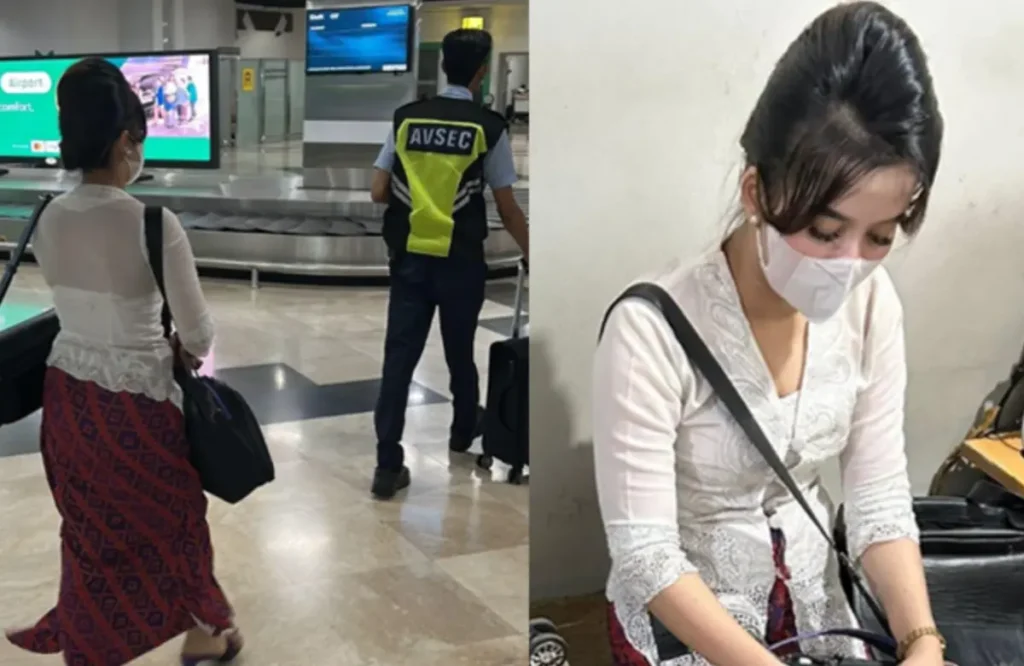 Khairun Nisa ( Nisya ) Saat di amankan oleh polisi bandara